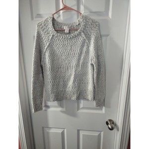 Yet Again Sweater Size L Gray And White